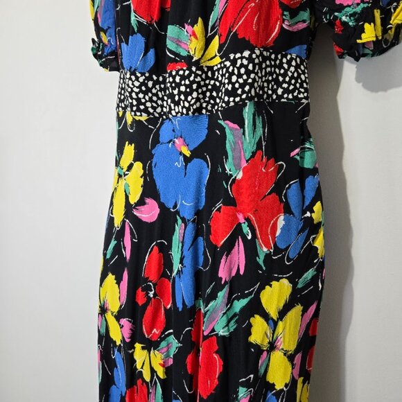 Rixo x Target Floral Off Shoulder Maxi Dress Sz 6 Resortwear Retro Flowy Travel - Picture 3 of 11